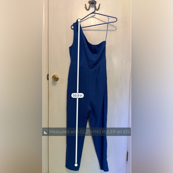 (M) 19 COOPER ST TRUE BLUE ONE SHOULDER w/ Cutout detail Sleeveless JUMPSUIT - Picture 6 of 16